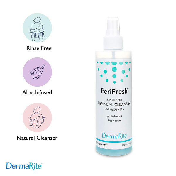 PeriFresh® Rinse-Free Perineal Wash Liquid 7.5 oz. Pump Bottle Scented (576316_CS) 48/CS