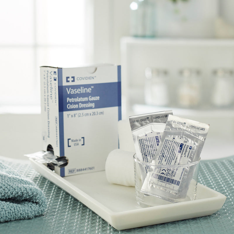 Vaseline® Petrolatum Impregnated Dressing Strip 1 X 8 Inch Sterile (167694_EA) 1/EA