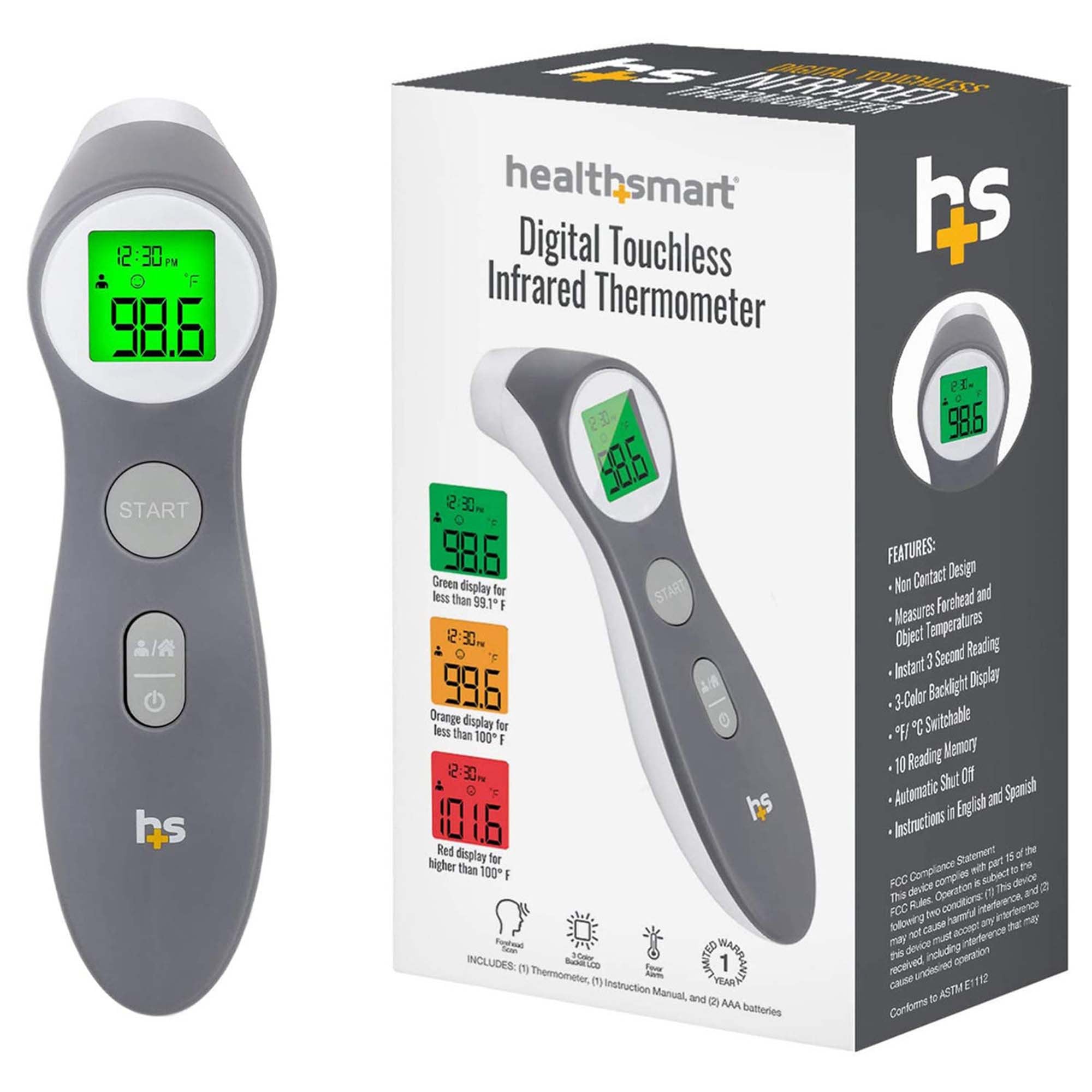 HealthSmart® Non-Contact Skin Surface Thermometer Infrared Skin Probe ...