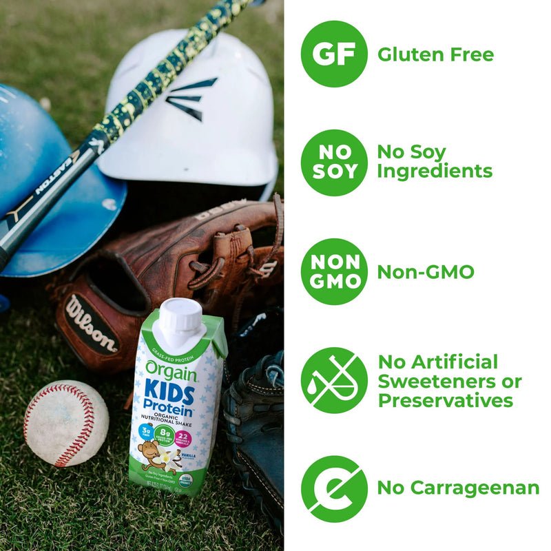 Orgain® Kids Plant Protein™ Nutritional Shake Pediatric Oral Supplement Vanilla Flavor 8 oz. Carton Liquid Plant Based (1196796_EA) 1/EA