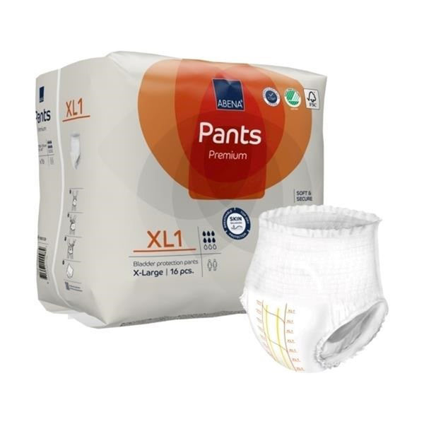 Abena® Premium Pants XL1 Unisex Adult Absorbent Underwear Pull On with Tear Away Seams X-Large Disposable Heavy Absorbency (1218236_PK) 16/PK