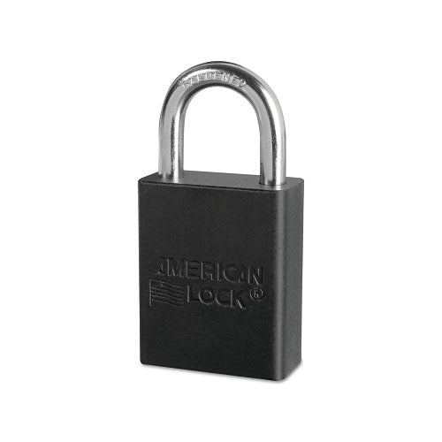 American Lock Solid Aluminum Padlocks, 1/4 in Dia, 1 in L X 3/4 in W, Black (045-A1105BLK) Each