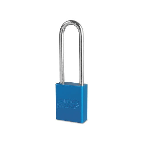 American Lock Solid Aluminum Padlocks, 1/4 in Dia, 3 in L X 3/4 in W, Blue (045-A1107BLU) Each