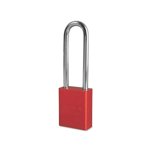 American Lock Solid Aluminum Padlocks, 1/4 in Dia, 3 in L X 3/4 in W, Red (045-A1107RED) Each
