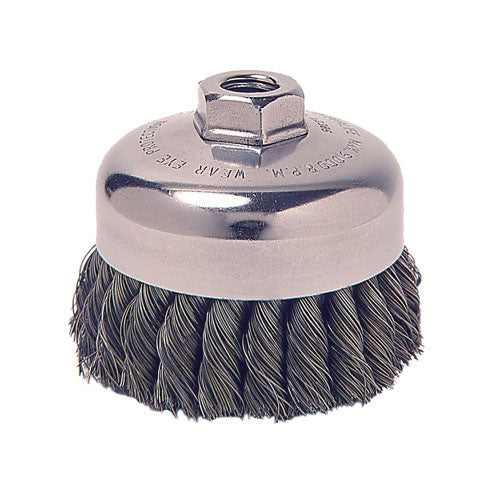 Anchor Brand® Heavy-Duty Knot-Style Cup Brushes, 4 in Dia., 0.025 in Carbon Steel Wire, Bulk (102-BW-441-BULK) Each