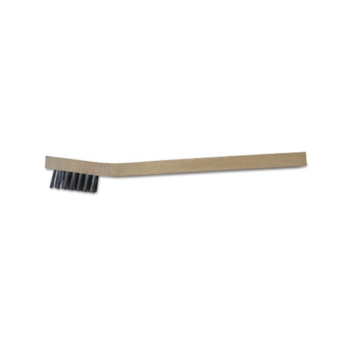 Anchor Brand® Inspection Brush, 3 x 7 Rows, Stainless Steel Bristles, Curved Wood Handle (102-BW-190) Each