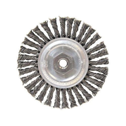 Anchor Brand® Narrow Face Stringer Bead Wheel Brush, 4 D x 3/16 W, 0.02 Carbon Steel, 3/8 - 24 (102-BW-845) Each