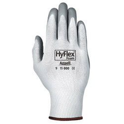 Ansell HyFlex® 11-800 Nitrile Foam Palm Coated Gloves, Size 8, Gray/White (012-11-800-8) 12 Pairs