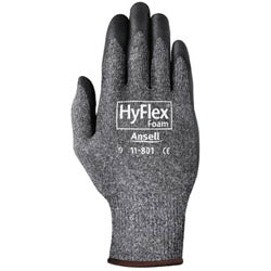 Ansell HyFlex® 11-801 Nitrile Foam Palm Coated Gloves, Size 8, Black/Dark Gray (012-11-801-8) 12 Pairs