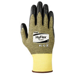 Ansell HyFlex® 11-510 Nitrile Palm Coated Gloves, Size 8, Yellow/Black (012-11-510-8) 12 Pairs