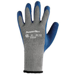 Ansell PowerFlex Gloves, 10, Blue/Gray (012-80-100-10) 12 Pairs