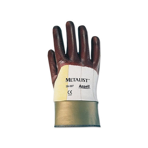 Ansell ActivArmr® 28-507 Coated Gloves, Nitrile Coated, Size 8, Brown (012-28-507-8) 1 Dozen