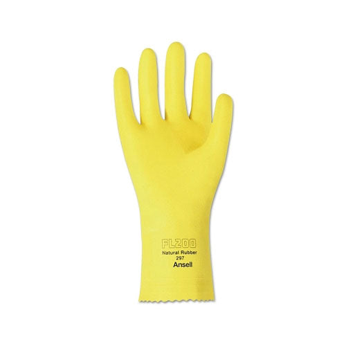 Ansell FL 200 Gloves, 9, Natural Latex, Lemon Yellow (012-297-9) 1 Dozen