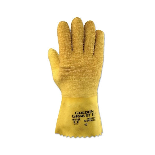 Ansell Golden Grab-It® Gloves, Size 10, Gray/Yellow, Fully Coated (012-16-312-10) 1 Dozen