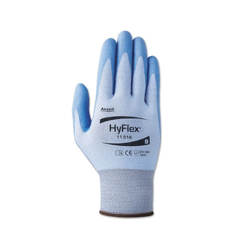 Ansell HyFlex® 11-518 Polyurethane Palm Coated Gloves, Size 10, Blue/Gray (012-11-518-10) 1 Dozen