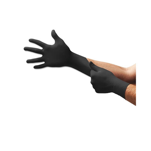 Ansell Onyx® N64 Nitrile Powder-Free Disposable Gloves, Textured Fingers, 3.5 mil Palm/5.1 mil Finger, X-Large, Black (748-N644) 1 Box