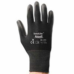 Ansell Sensilite Gloves, 9, Black (012-48-101-9) 12 Pairs