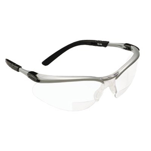 AO Safety BX Safety Eyewear, +2.0 Diopter Polycarbon Hard Coat Lenses, Silver/Black Frame (247-11375-00000-20) Case of 20