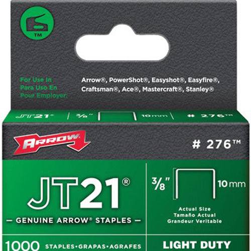 Arrow Fastener 02738 JT21/T27 3/8" STAPLE 1-000/PK (091-276) 5 Packs of 1000