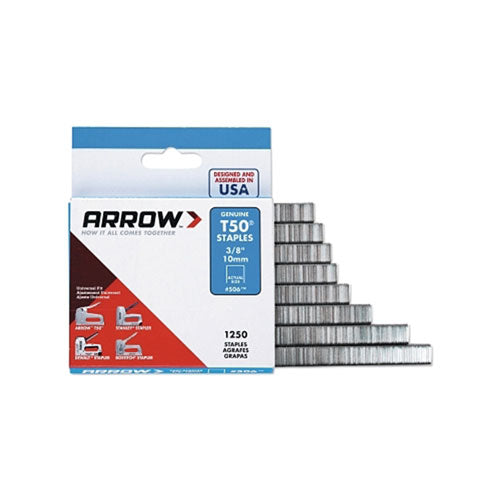 Arrow Fastener T50® Type Staple, #506™, 3/8 in L x 3/8 in W, 1,250/PK (091-50624) 1 Case