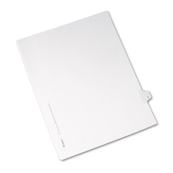 Avery&reg; Preprinted Legal Exhibit Side Tab Index Dividers, Allstate Style, 10-Tab, 6, 11 x 8.5, White, 25/Pack (AVE82204)