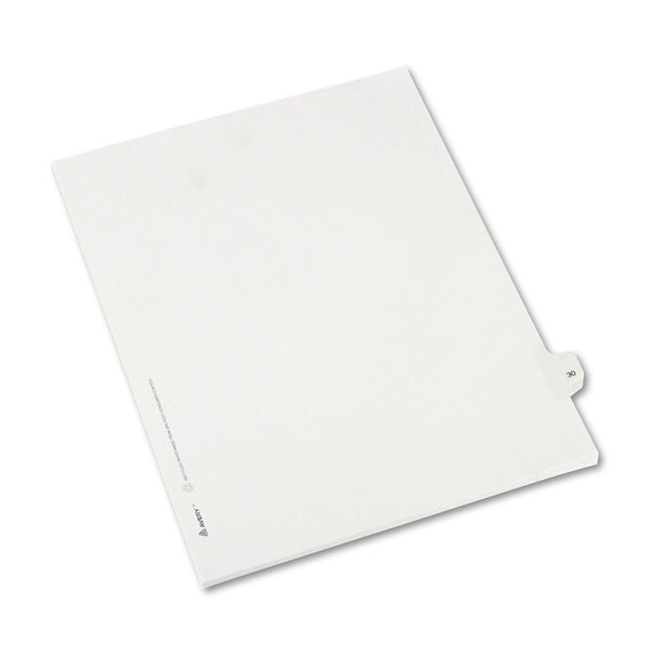 Avery&reg; Preprinted Legal Exhibit Side Tab Index Dividers, Allstate Style, 10-Tab, 30, 11 x 8.5, White, 25/Pack (AVE82228)