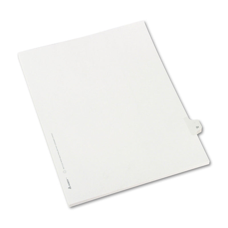 Avery&reg; Preprinted Legal Exhibit Side Tab Index Dividers, Allstate Style, 10-Tab, 31, 11 x 8.5, White, 25/Pack (AVE82229) Set of 25