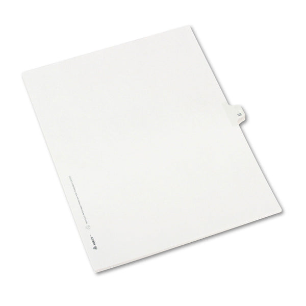 Avery&reg; Preprinted Legal Exhibit Side Tab Index Dividers, Allstate Style, 10-Tab, 38, 11 x 8.5, White, 25/Pack (AVE82236)