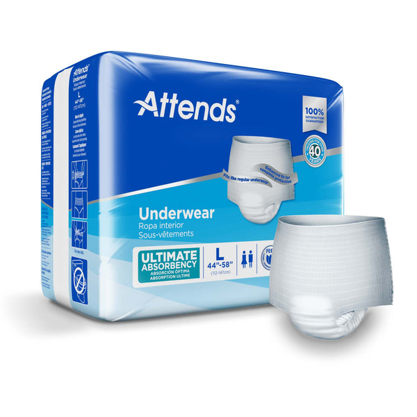 Attends® Unisex Adult Absorbent Underwear Pull On with Tear Away Seams Large Disposable Heavy Absorbency (738816_CS) 72/CS