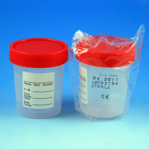 Globe Scientific Specimen Container 2-1/4 X 2-7/8 Inch 120 mL (4 oz.) Screw Cap Patient Information Sterile (537799_EA) 1/EA