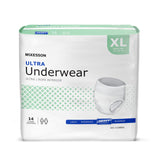 McKesson Ultra Unisex Adult Absorbent Underwear Pull On with Tear Away Seams X-Large Disposable Heavy Absorbency (724918_CS) 4/CS