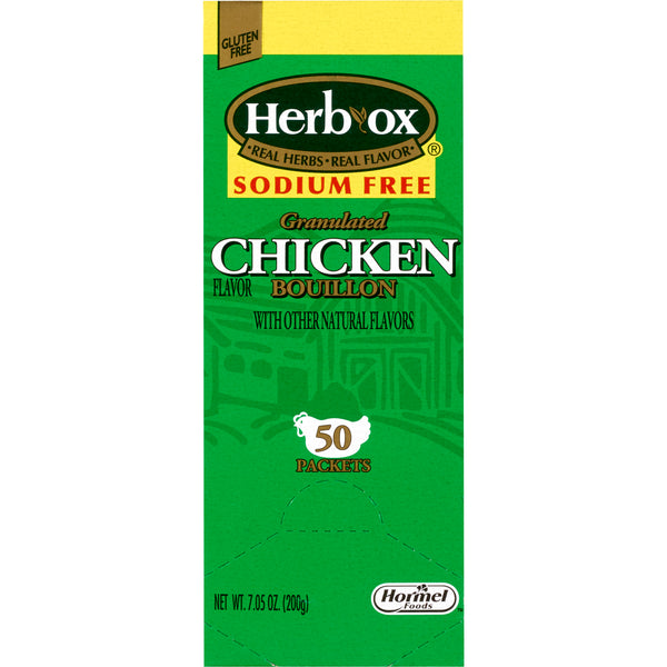 Herb-Ox® Sodium Free Instant Broth Chicken Flavor Liquid 8 oz. Individual Packet (1142006_BX) 50/BX