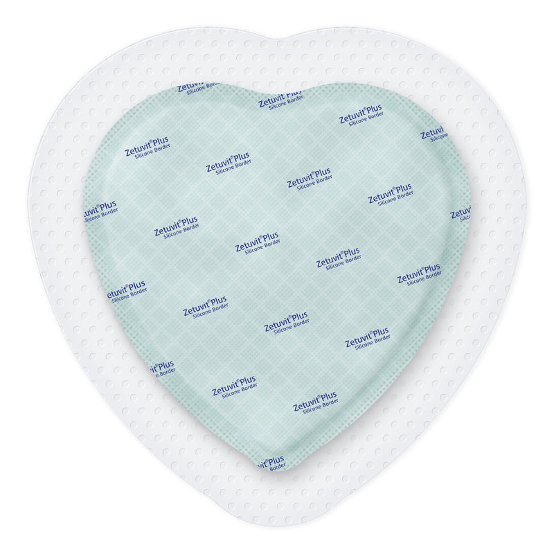 Zetuvit® Plus Silicone Border Super Absorbent Dressing Silicone Adhesive 7 X 7 Inch Sacral (1235830_BX) 10/BX