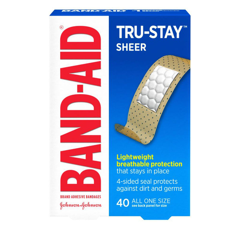 Band-Aid® TRU-STAY™ Adhesive Strip 3/4 X 3 Inch Plastic Rectangle Sheer Sterile (1193243_BX) 40/BX