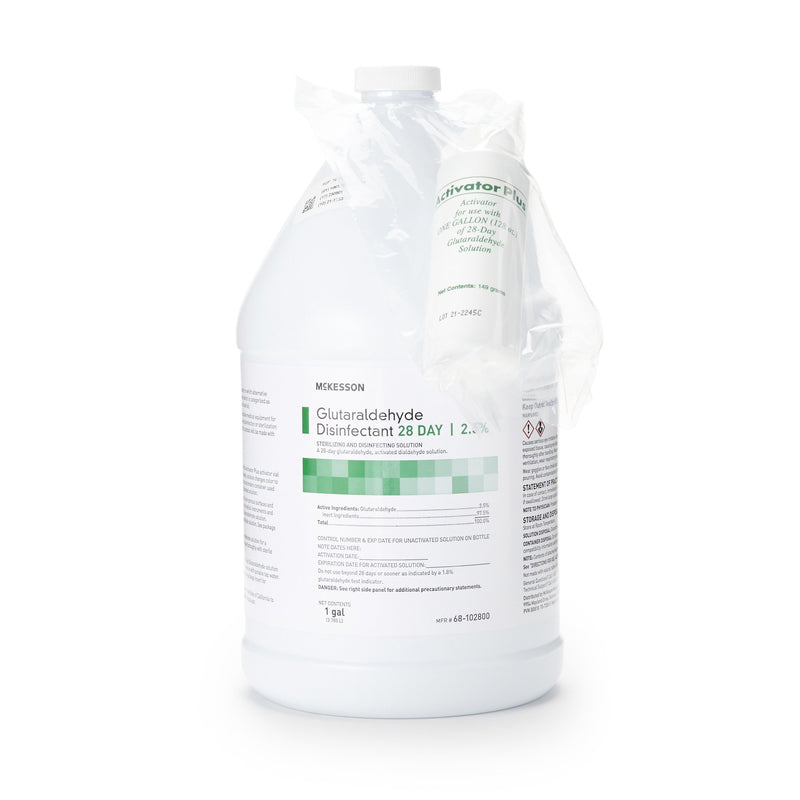 McKesson 28 Day Glutaraldehyde High-Level Disinfectant Activation Required Liquid 1 gal. Jug Reusable (512839_GL) 1/GL