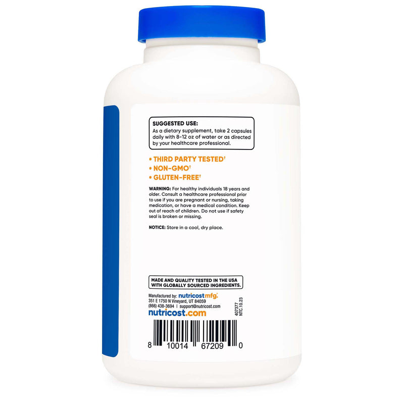 nutricost® Dietary Supplement Magnesium Citrate 420 mg Strength Capsule 240 Per Bottle (1270274_BT) 1/BT