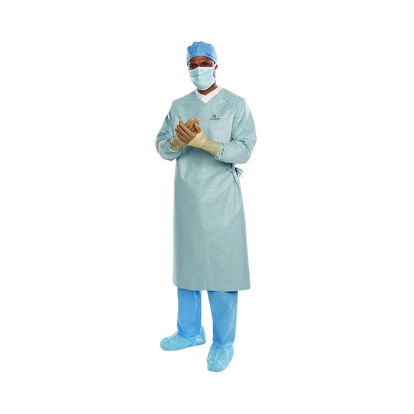 Aero Chrome Surgical Gown with Towel 2X-Large / X-Long Silver Sterile AAMI Level 4 Disposable (1059358_CS) 30/CS