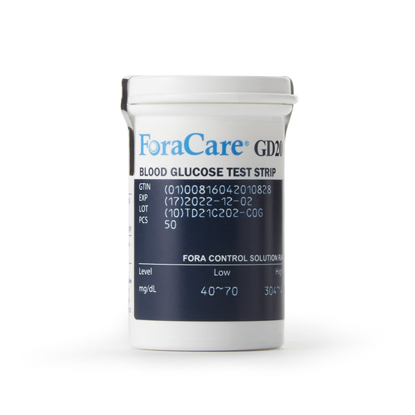 FORA GD20 Blood Glucose Test Strips 50 Strips per Pack (811910_BX) 50/BX