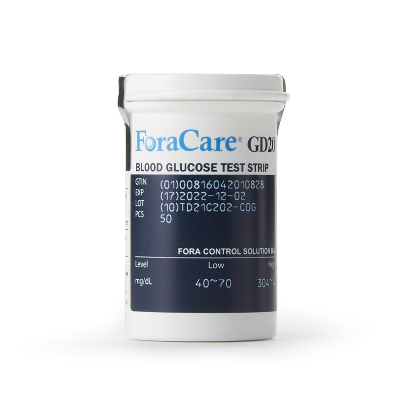 FORA GD20 Blood Glucose Test Strips 50 Strips per Pack (811910_BX) 50/BX