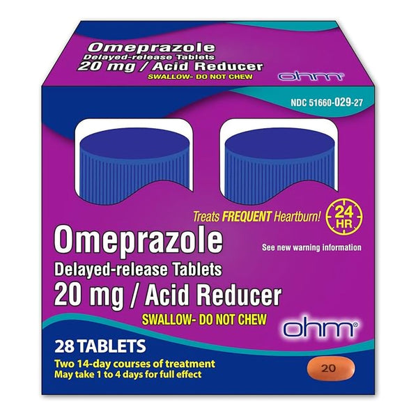Ohm Labs Omeprazole 20 mg Tablet 28 Tablets (1158737_BT) 1/BT