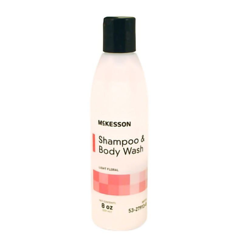 McKesson Rinse-Free Shampoo and Body Wash 8 oz. Flip Top Bottle Light Floral Scent (877023_CS) 48/CS