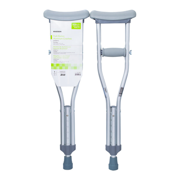 McKesson Underarm Crutches Pediatric 3 Foot 7 Inch to 4 Foot User Height Aluminum Frame 175 lbs. Weight Capacity (1093022_PR) 1/PR