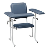McKesson Blood Drawing Chair 1 Fixed Armrest, 1 Flip Up Armrest Blue (485280_EA) 1/EA