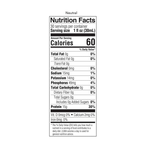 ProSource™ NoCarb Oral Supplement Neutral Flavor Liquid 30 oz. Bottle (747071_CS) 4/CS