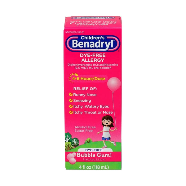 Children's Benadryl® Children's Allergy Relief 12.5 mg Strength Liquid 4 oz. (668935_EA) 1/EA