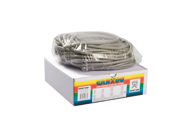 CanDo® Low Powder Exercise Resistance Tubing Silver 100 Foot Length 2X-Heavy Resistance (331944_EA) 1/EA