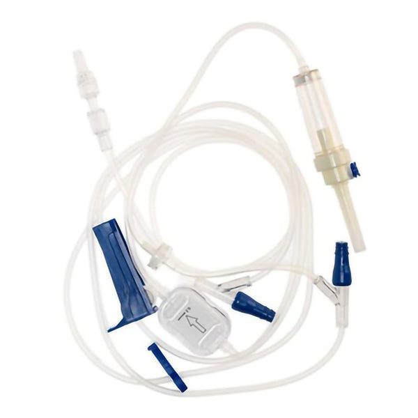 McKesson IV Pump Set Pump 2 Ports 10 Drops / mL Drip Rate 0.2 Micron Filter 105 Inch Tubing Solution Without Flow Regulator (1173996_BX) 50/BX