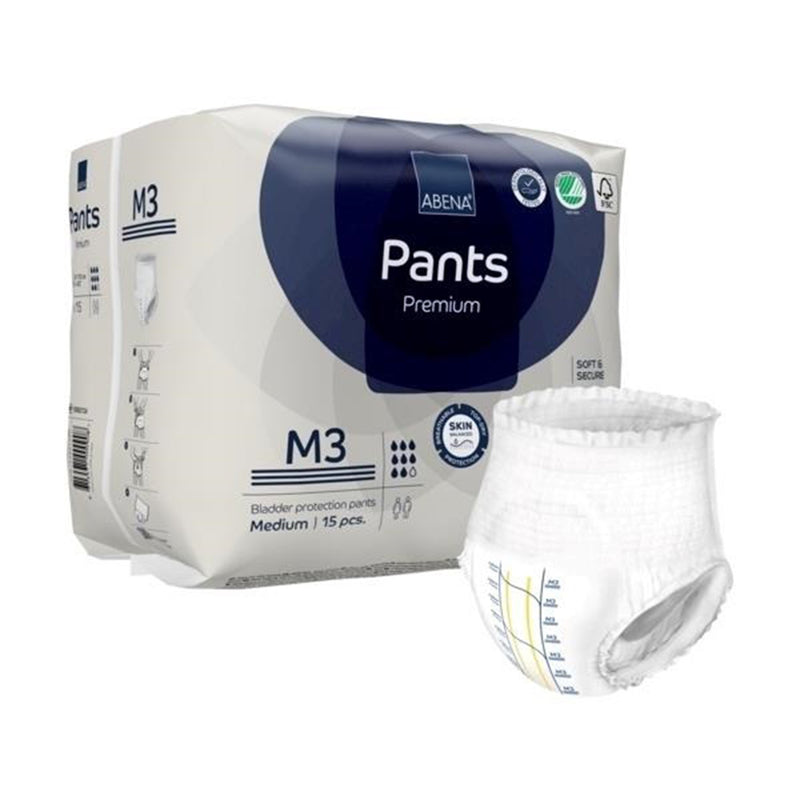 Abena® Premium Pants M3 Unisex Adult Absorbent Underwear Pull On with Tear Away Seams Medium Disposable Heavy Absorbency (1218231_PK) 15/PK