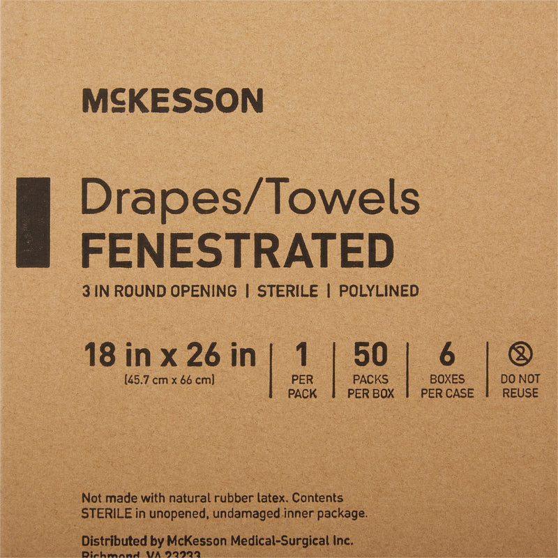 McKesson General Purpose Drape Poly Lined Towel Drape 18 W X 26 L Inch Sterile (65923_CS) 300/CS