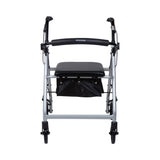 McKesson 4 Wheel Rollator Silver Adjustable Height / Folding Aluminum Frame (1065267_EA) 1/EA